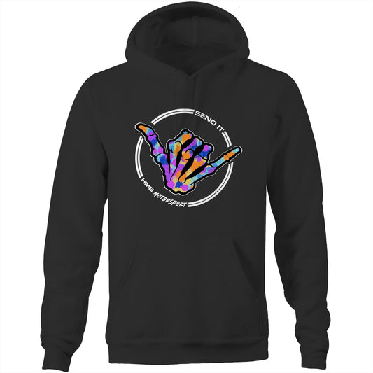 HMB Logo Send It Logo Multi Colour AS Colour Stencil Hoodie