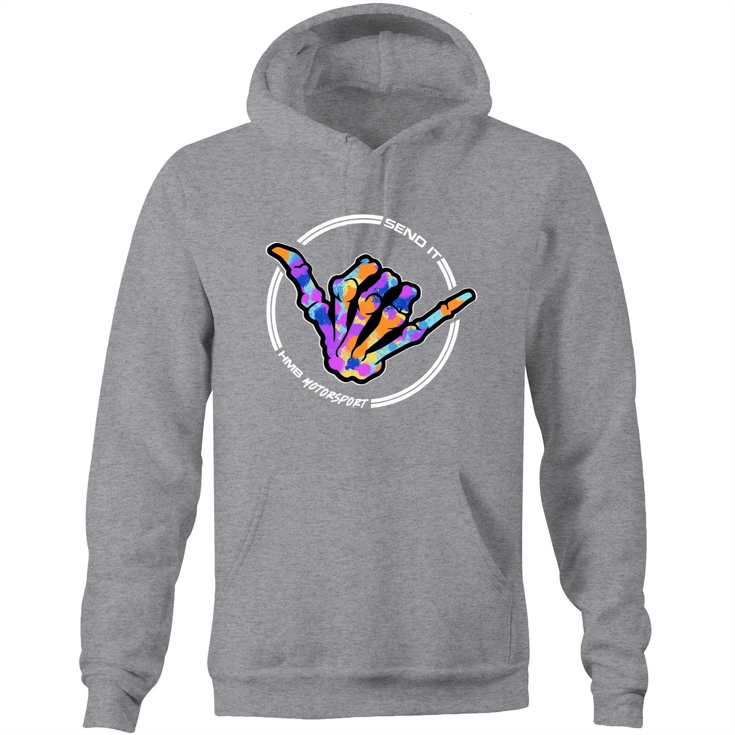 HMB Logo Send It Logo Multi Colour AS Colour Stencil Hoodie