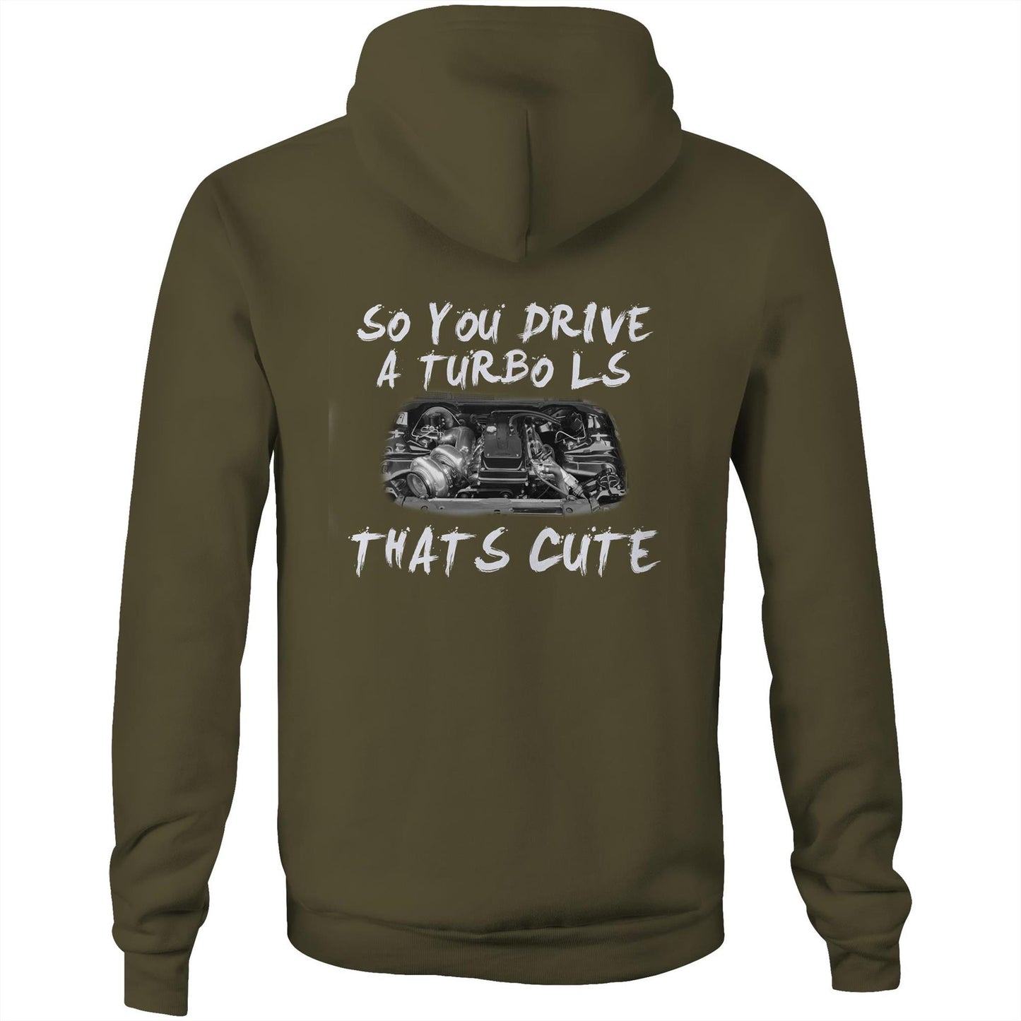 Thats Cute Barra Turbo WN Drag Logo AS Colour Stencil Hoodie