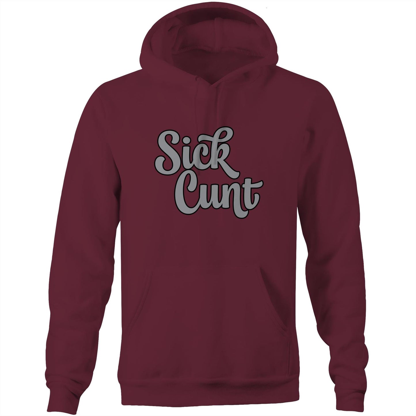 Sick Cunt Grey AS Colour Stencil - Pocket Hoodie Sweatshirt