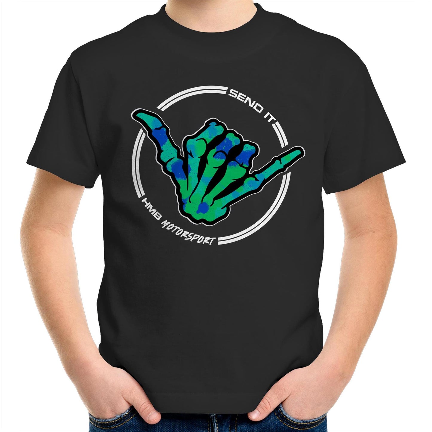 HMB Send It Green Blue AS Colour Kids T-Shirt