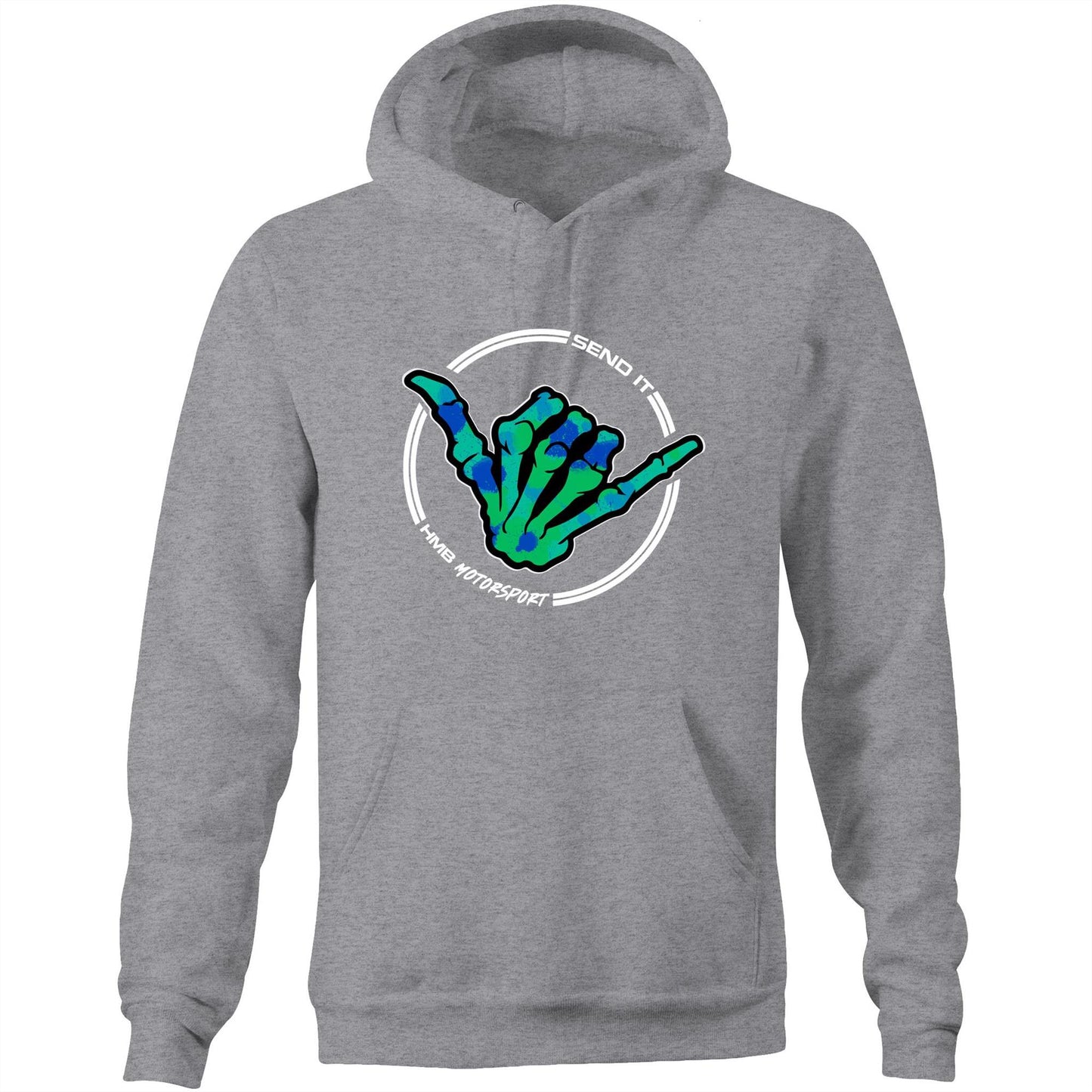 HMB Send It Green Blue AS Colour Stencil  Hoodie
