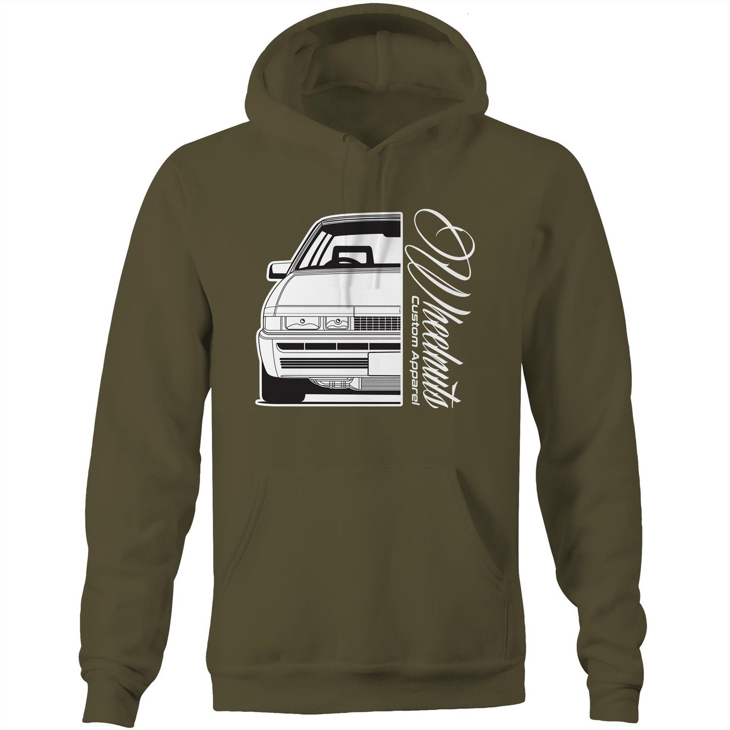 VL Calais Turbo Front Back AS Colour Stencil - Pocket Hoodie Sweatshirt