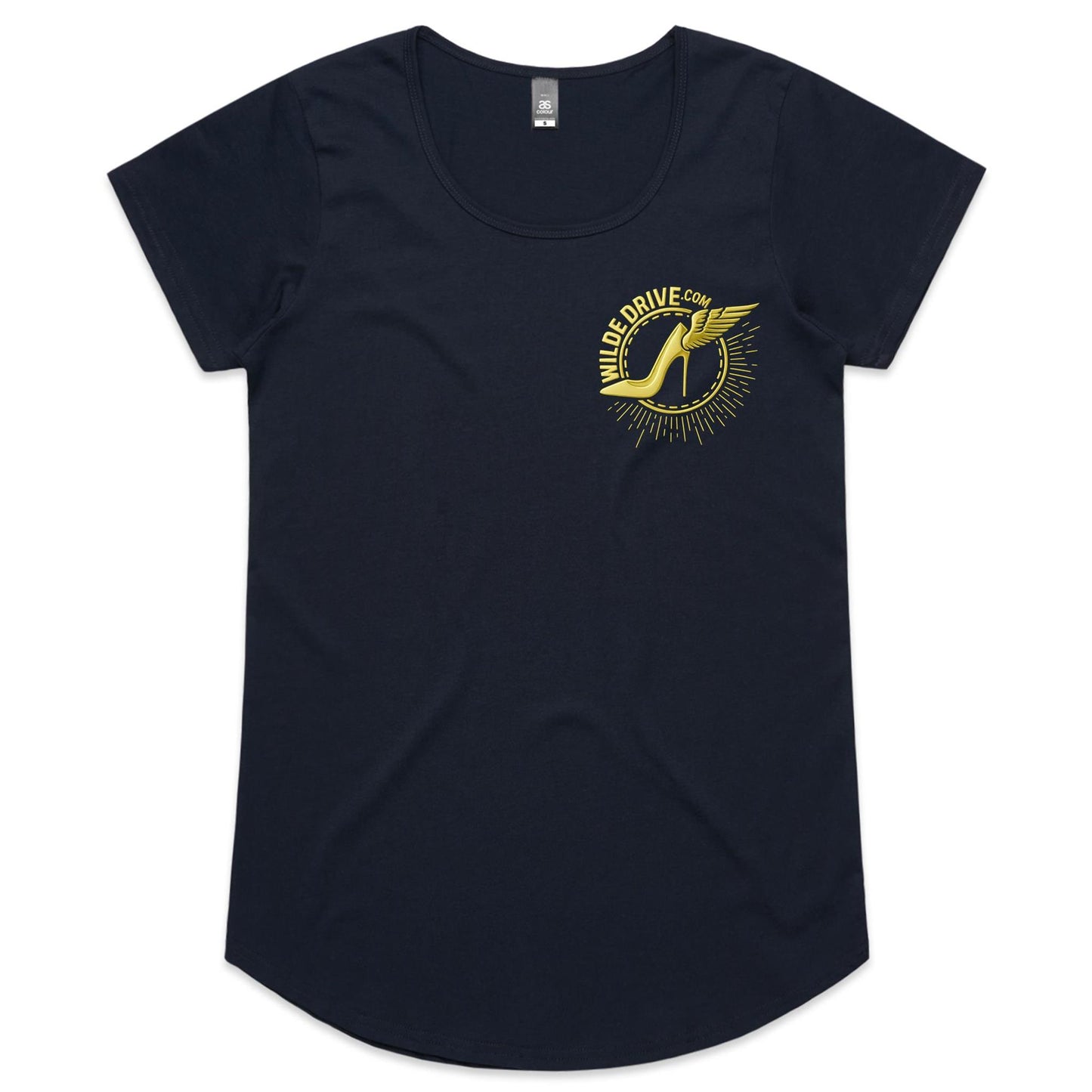 WILDE DRIVE.COM  LIMITED EDITION GOLD CHROME AS Colour Mali - Womens Scoop Neck T-Shirt