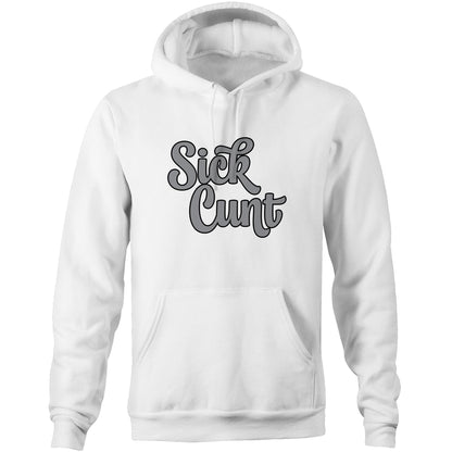 Sick Cunt Grey AS Colour Stencil - Pocket Hoodie Sweatshirt
