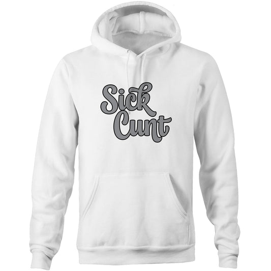 Sick Cunt Grey AS Colour Stencil - Pocket Hoodie Sweatshirt