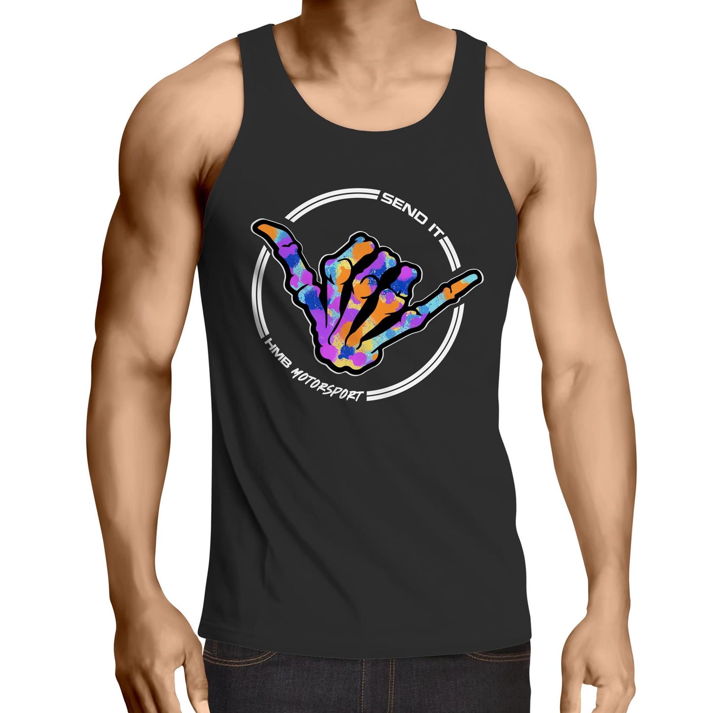 HMB Send It Multi Colour AS Colour Mens Singlet