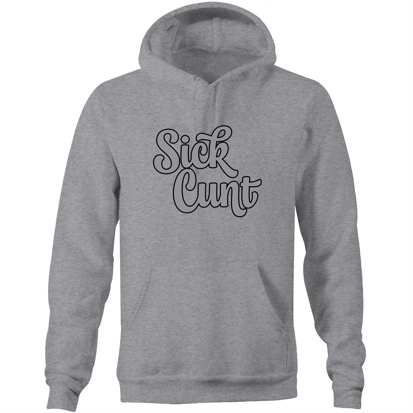 Sick Cunt Grey AS Colour Stencil - Pocket Hoodie Sweatshirt