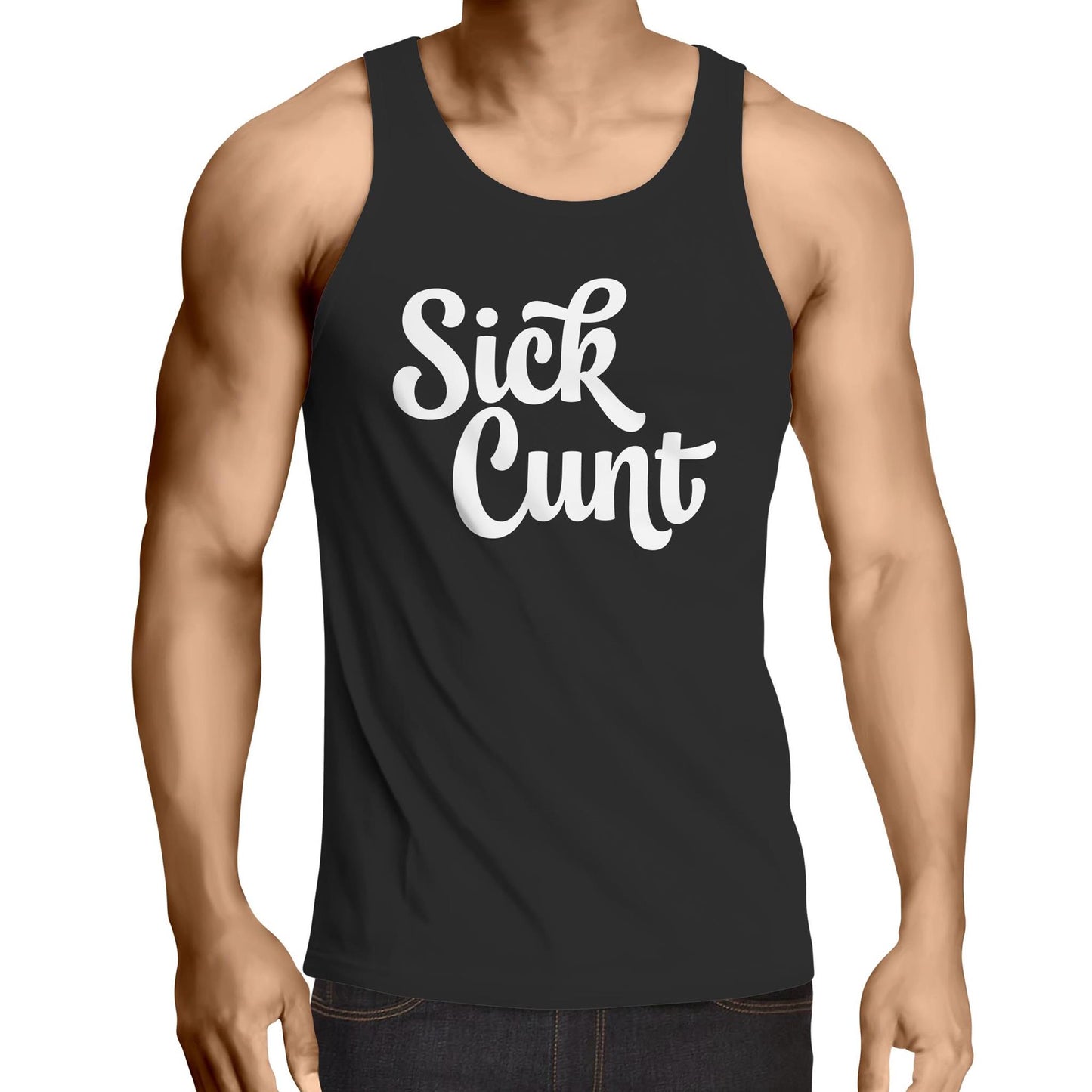 Sick Cunt White  - Mens Singlet Top