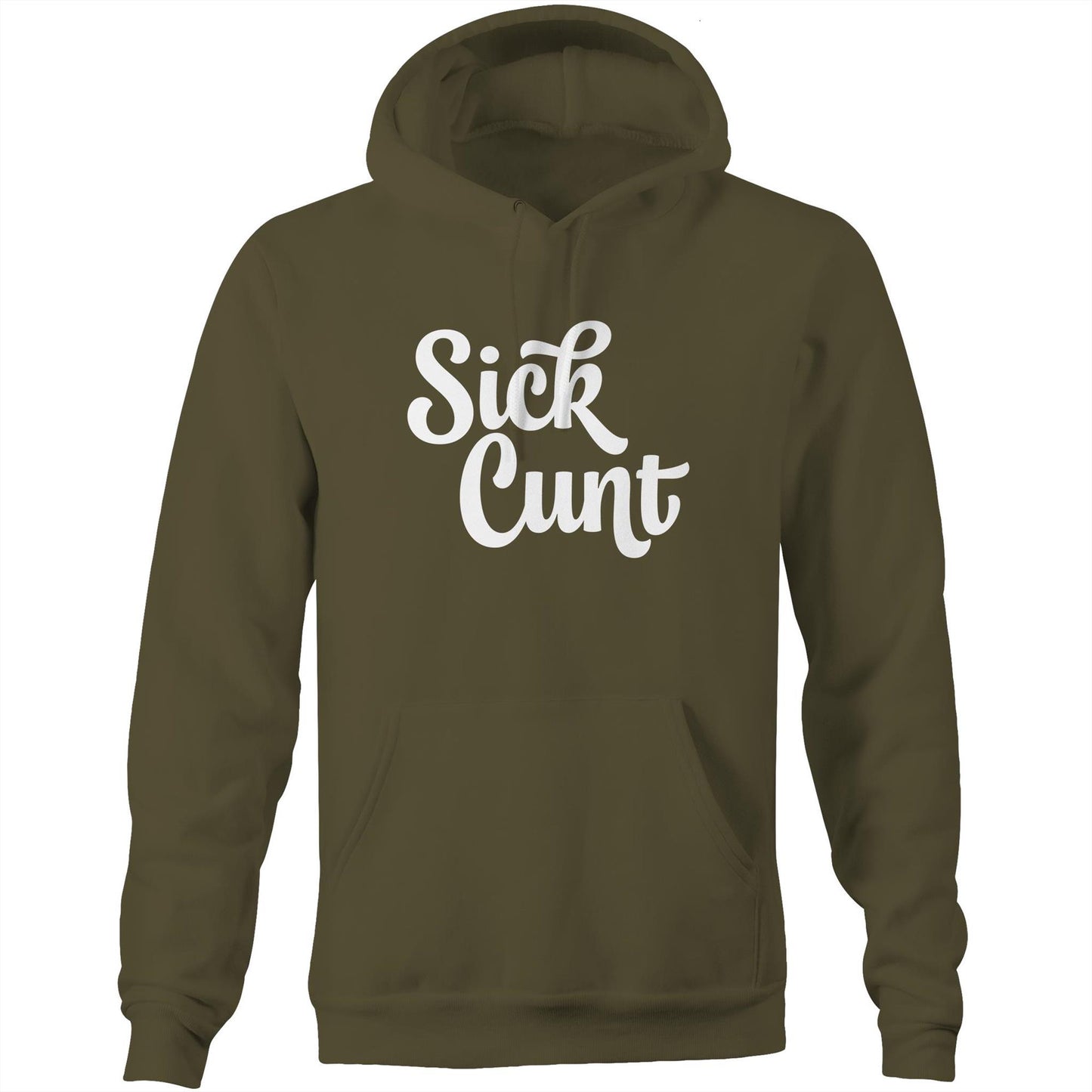 Sick Cunt White AS Colour Stencil - Pocket Hoodie Sweatshirt