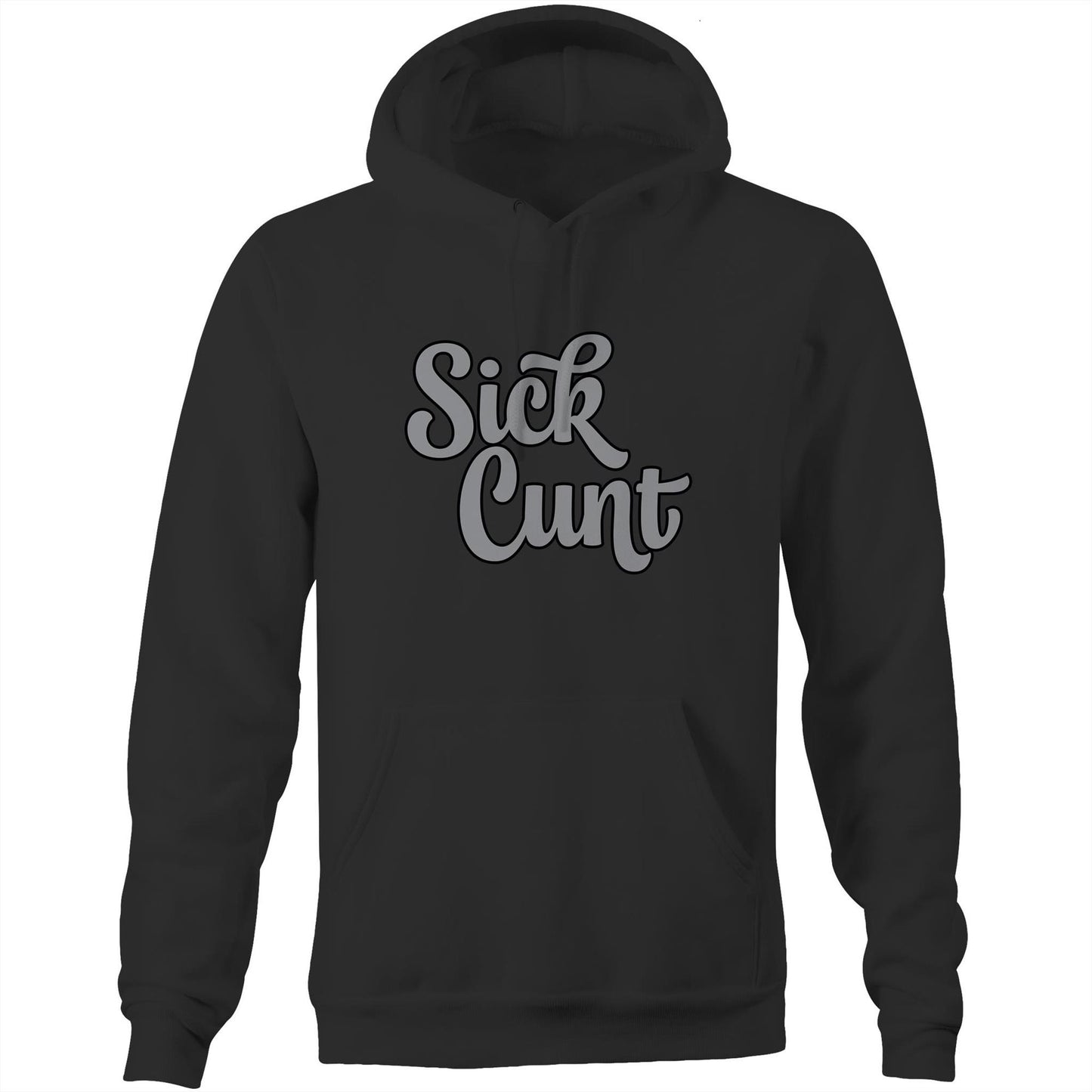 Sick Cunt Grey AS Colour Stencil - Pocket Hoodie Sweatshirt