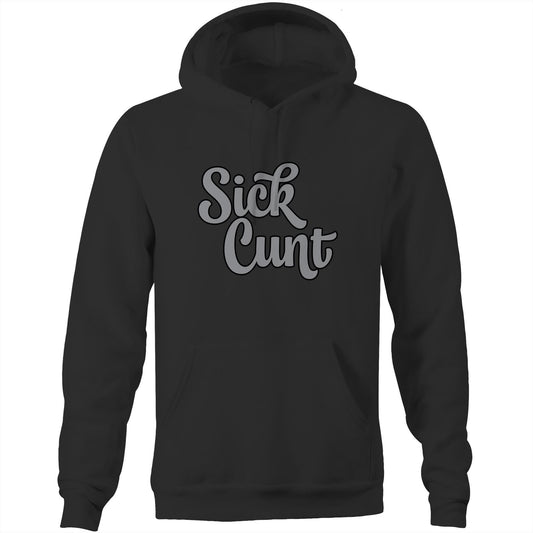 Sick Cunt Grey AS Colour Stencil - Pocket Hoodie Sweatshirt