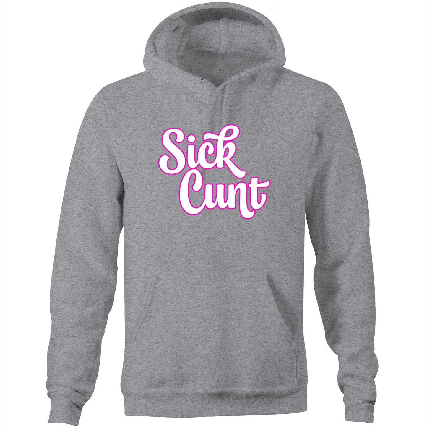 Sick Cunt PInk White AS Colour Stencil - Pocket Hoodie Sweatshirt