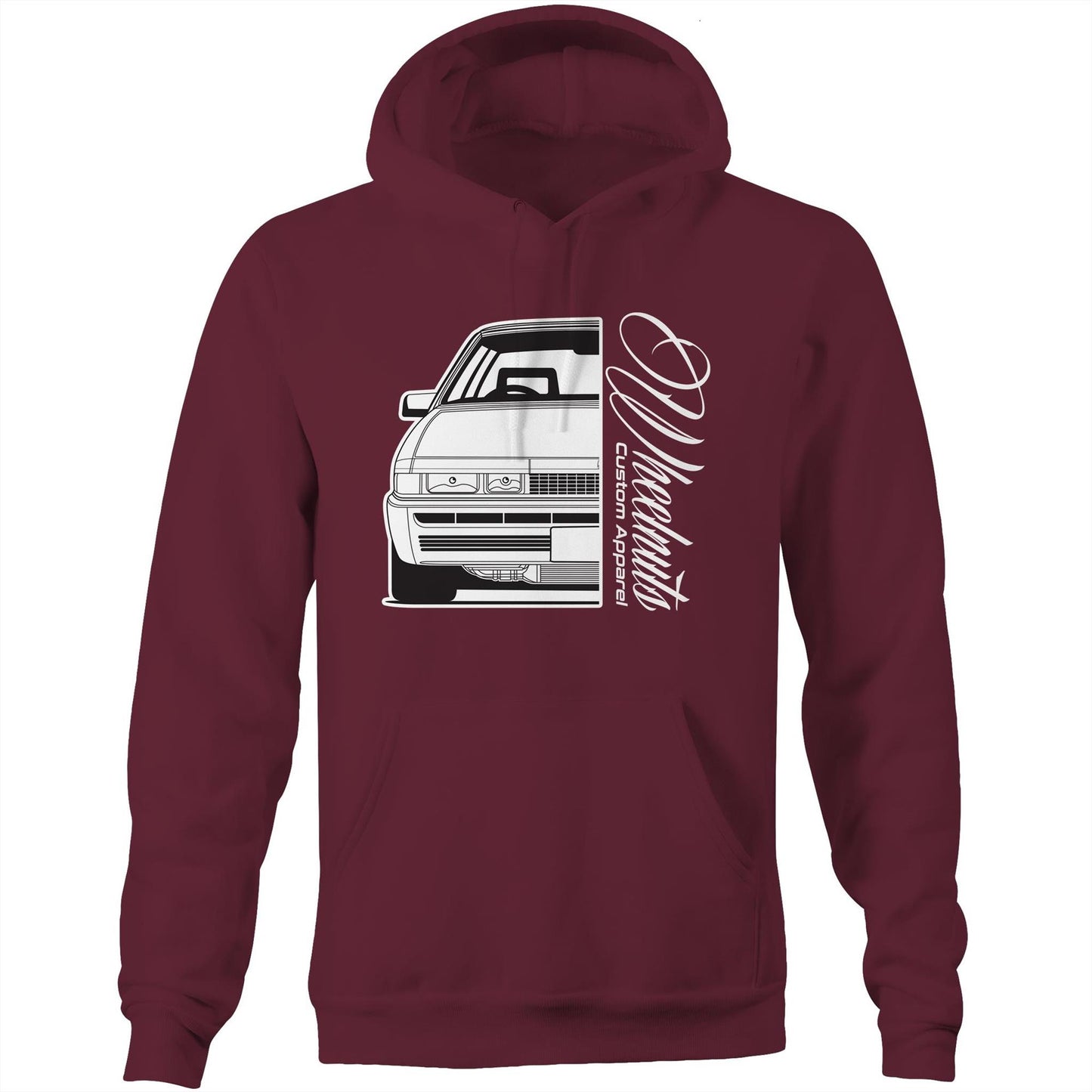 VL Calais Turbo Front Back AS Colour Stencil - Pocket Hoodie Sweatshirt