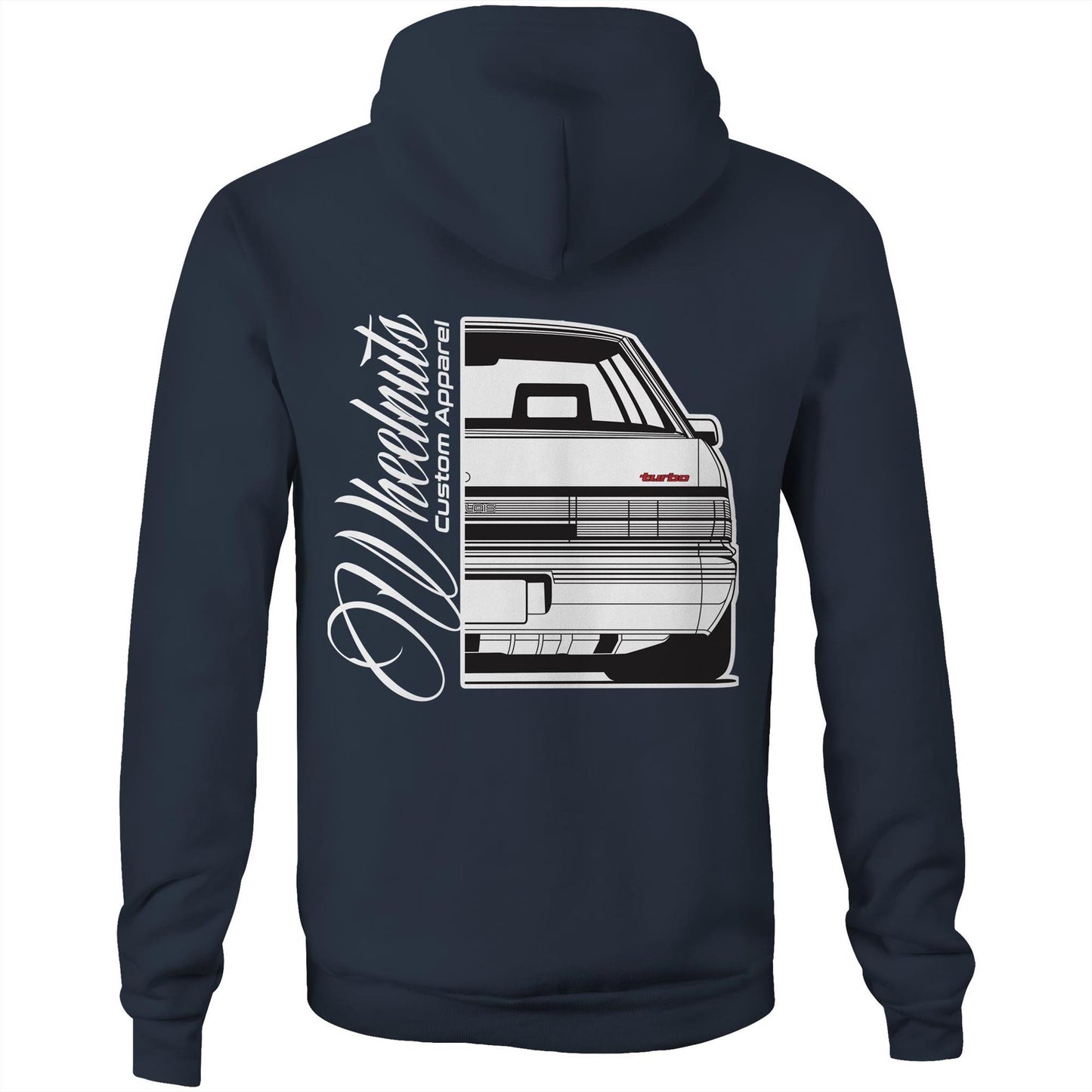 VL Calais Turbo Front Back AS Colour Stencil - Pocket Hoodie Sweatshirt