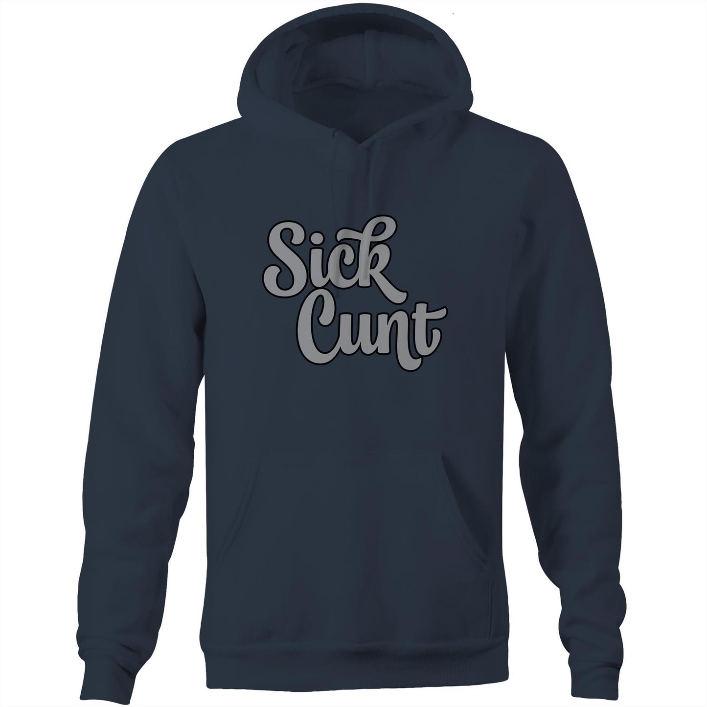 Sick Cunt Grey AS Colour Stencil - Pocket Hoodie Sweatshirt
