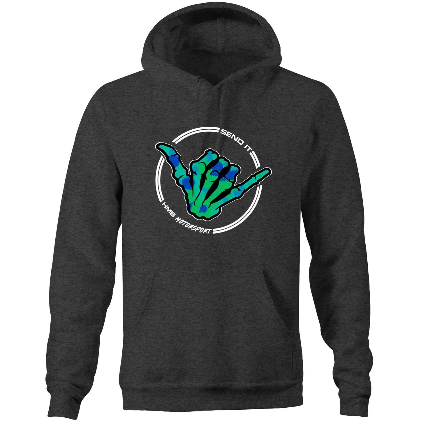 HMB Send It Green Blue AS Colour Stencil  Hoodie