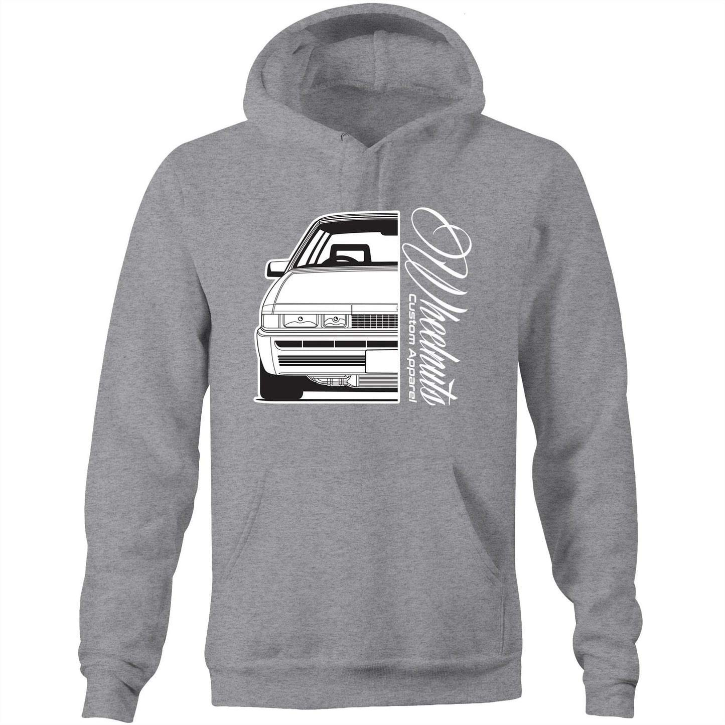 VL Calais Turbo Front Back AS Colour Stencil - Pocket Hoodie Sweatshirt