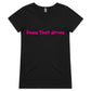 Pussy Built Strong AS Colour Bevel - Womens V-Neck T-Shirt