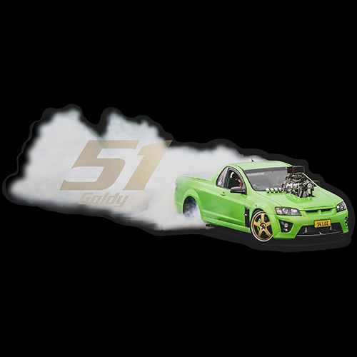 Goldy 51 Drifting 14LOZ Vinyl Sticker 20cm x 12cm