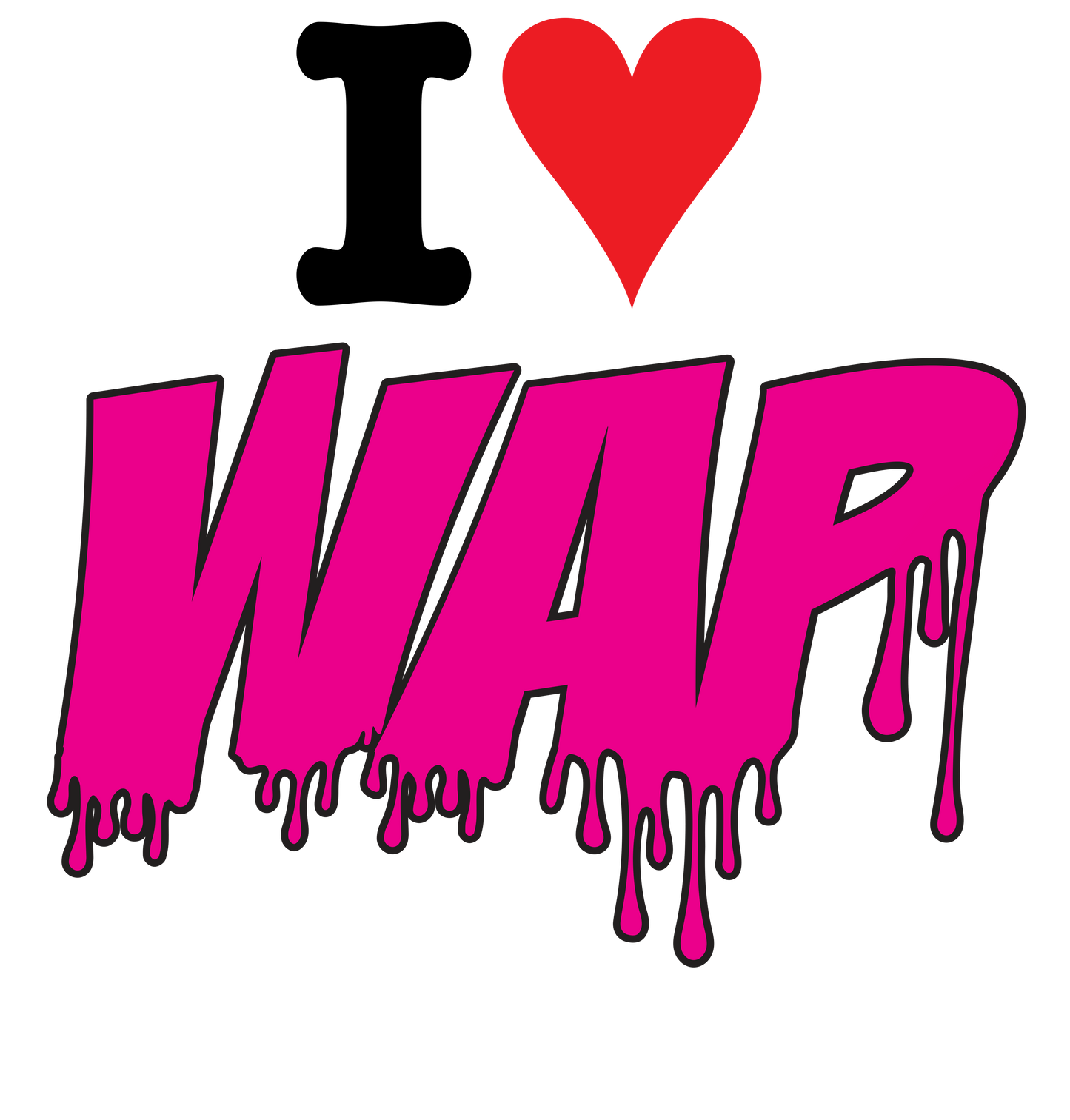 I LOVE WAP Pink Vinyl Sticker 20cm Wide