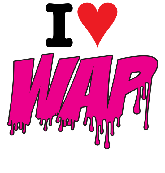 I LOVE WAP Pink Vinyl Sticker 20cm Wide