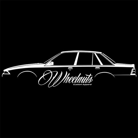 Wheelnuts Custom Apparel VL TURBO White On Clear Vinyl Sticker 60cm