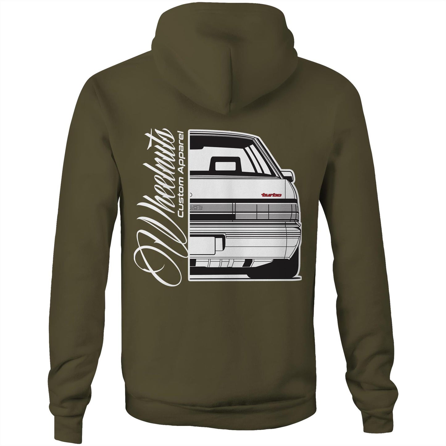 VL Calais Turbo Front Back AS Colour Stencil - Pocket Hoodie Sweatshirt