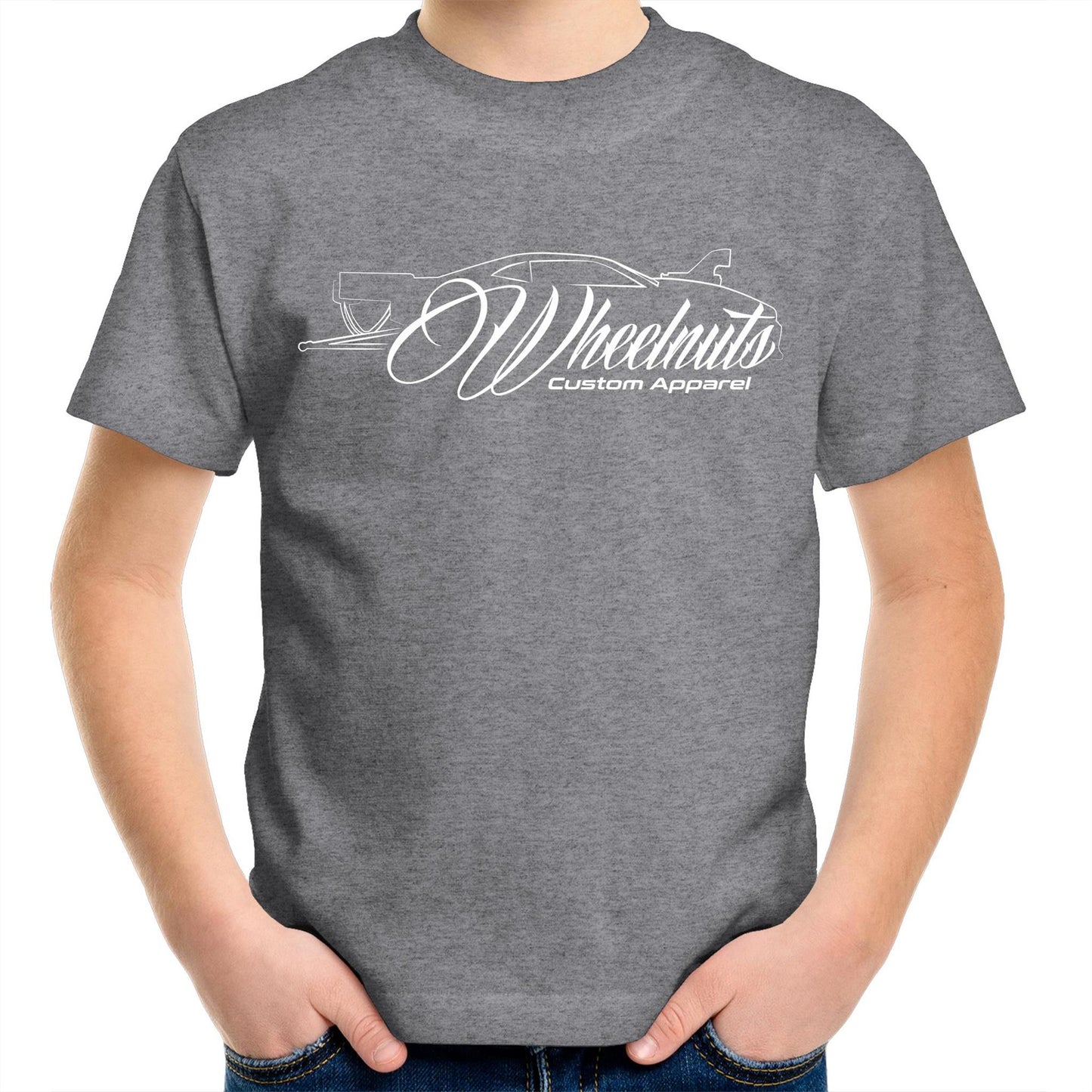 Wheelnuts Drag Car AS Colour Kids Youth T-Shirt