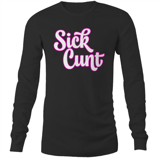 Sick Cunt Pink White AS Colour - Mens Long Sleeve T-Shirt
