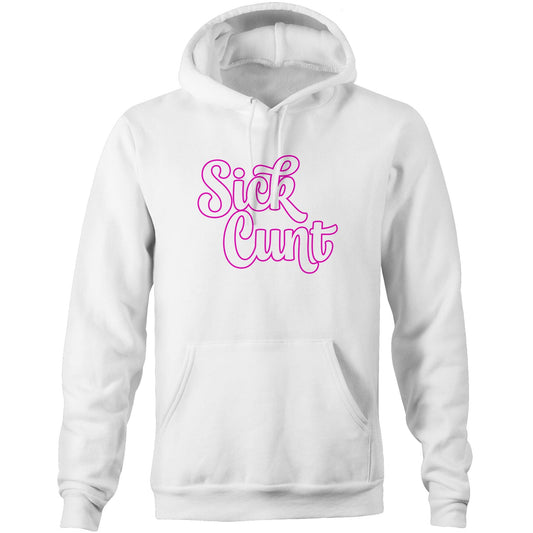Sick Cunt PInk White AS Colour Stencil - Pocket Hoodie Sweatshirt