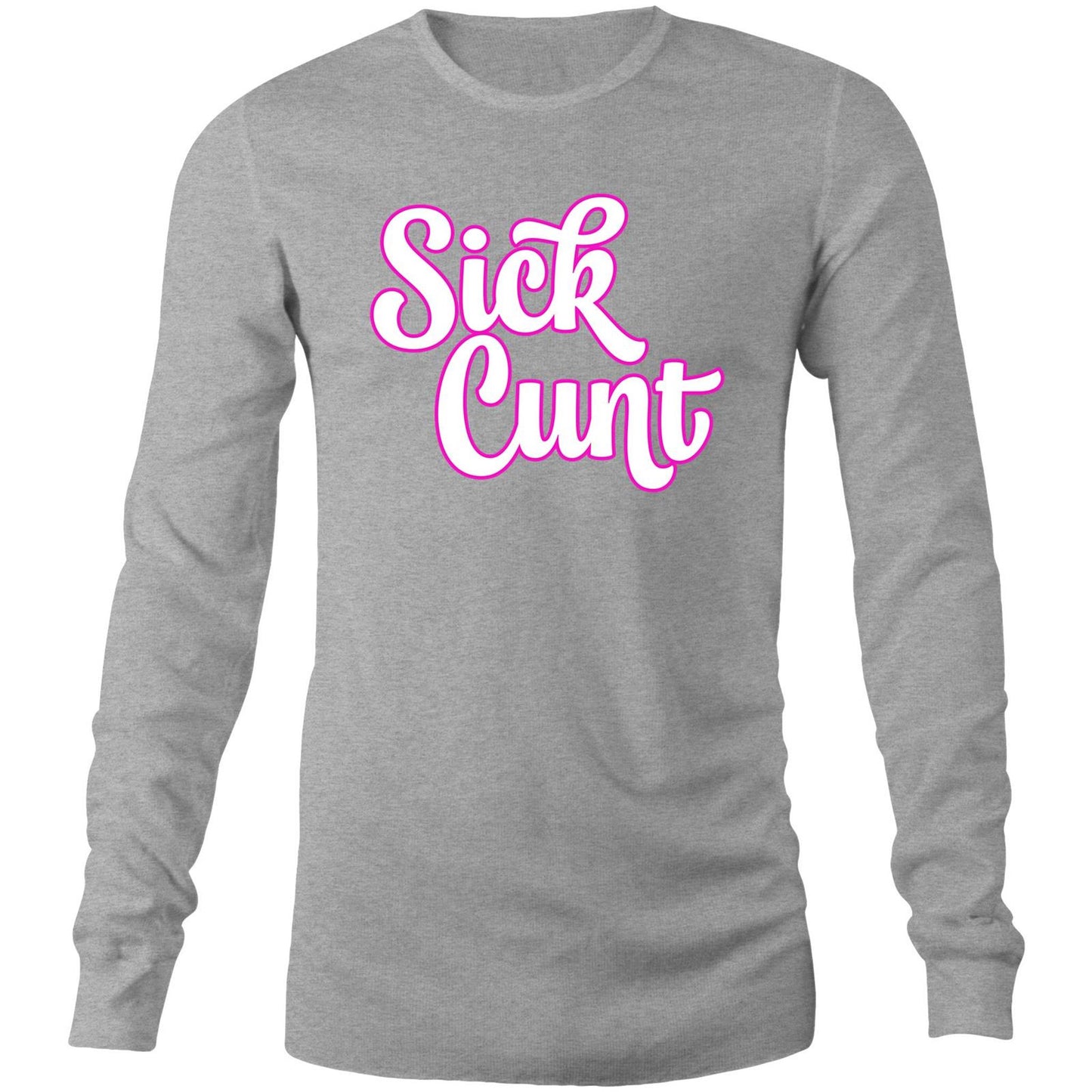 Sick Cunt Pink White AS Colour - Mens Long Sleeve T-Shirt
