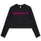 Pussy Built Strong  Women's Long Sleeve Crop Tee