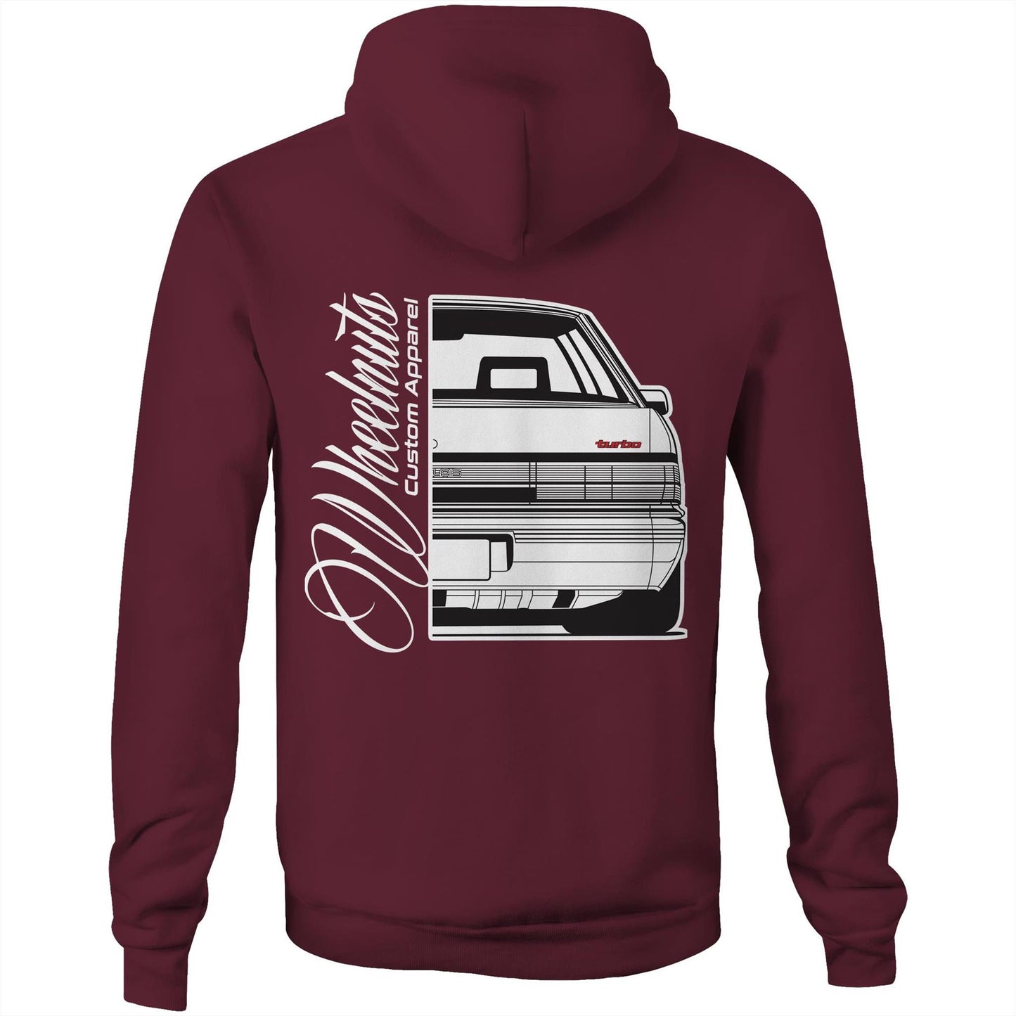 VL Calais Turbo Front Back AS Colour Stencil - Pocket Hoodie Sweatshirt