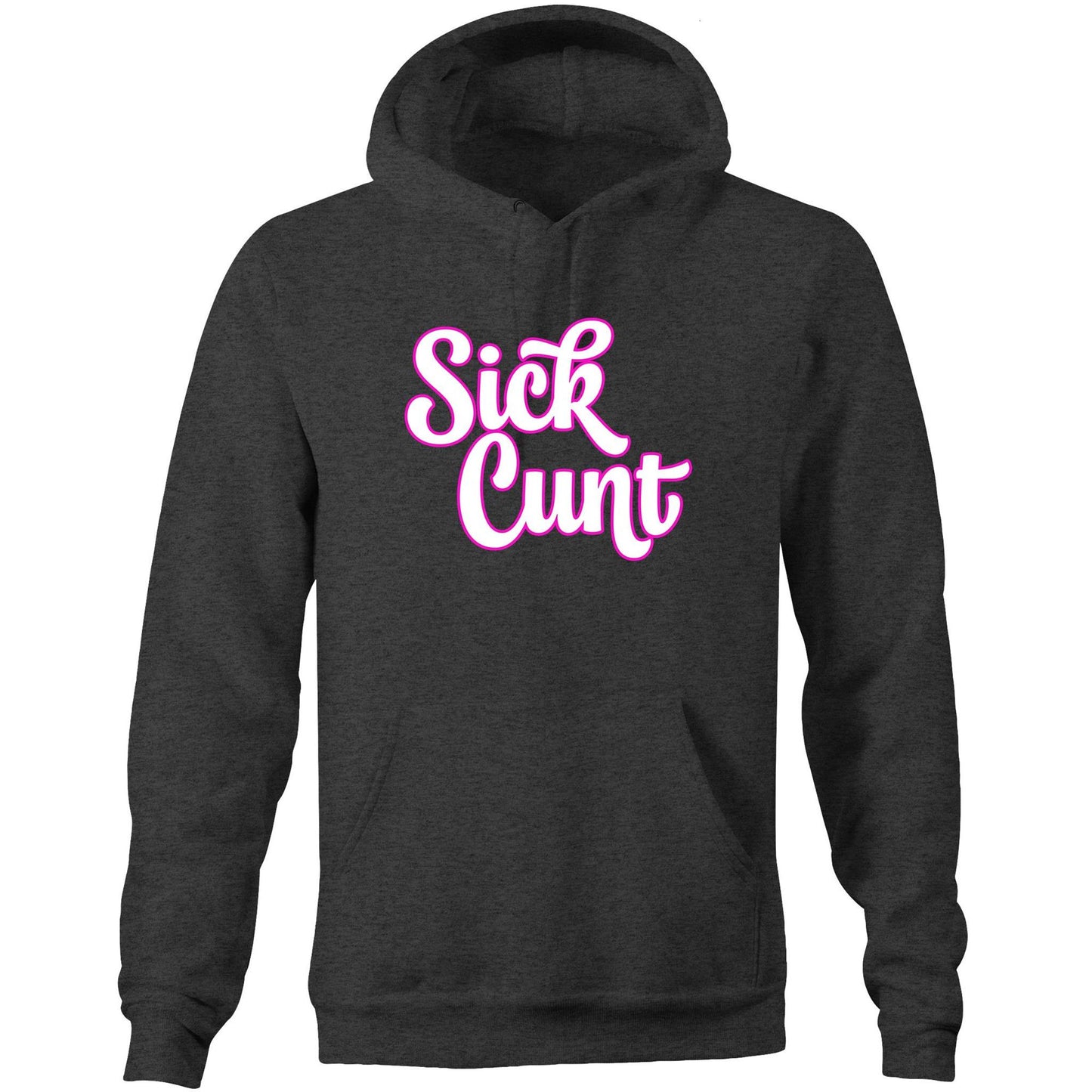 Sick Cunt PInk White AS Colour Stencil - Pocket Hoodie Sweatshirt