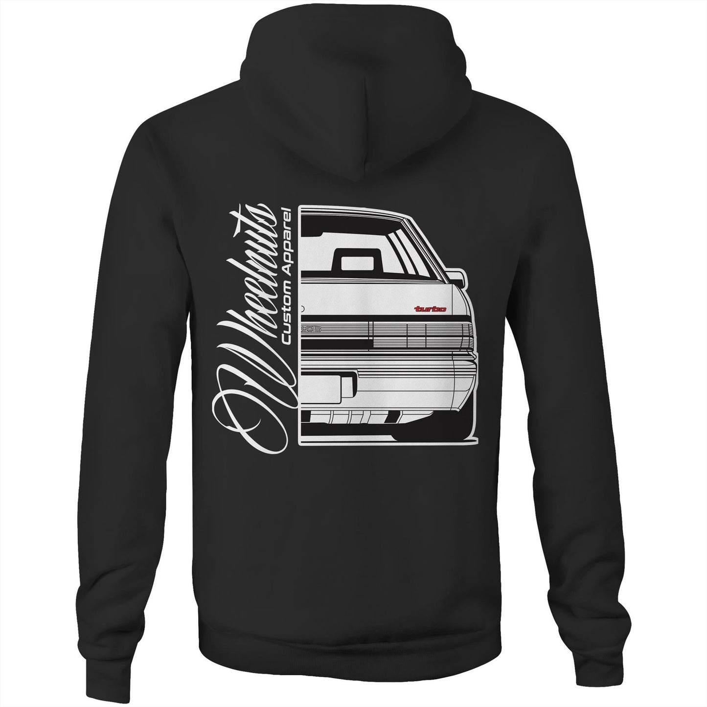 VL Calais Turbo Front Back AS Colour Stencil - Pocket Hoodie Sweatshirt