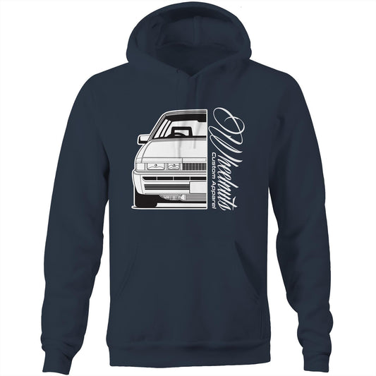 VL Calais Turbo Front Back AS Colour Stencil - Pocket Hoodie Sweatshirt