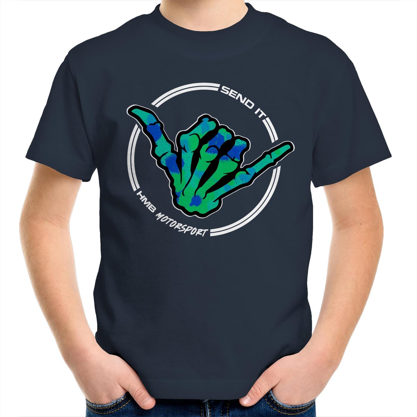 HMB Send It Green Blue AS Colour Kids T-Shirt