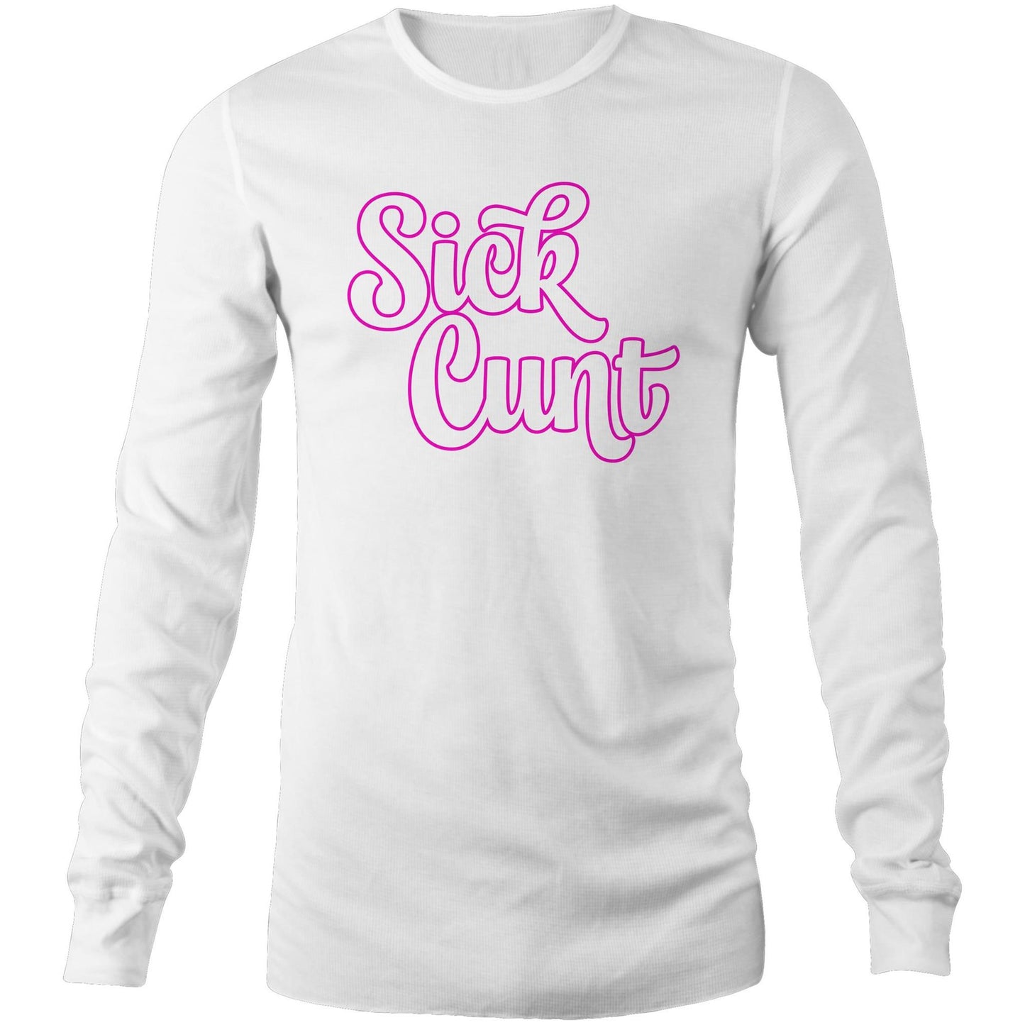 Sick Cunt Pink White AS Colour - Mens Long Sleeve T-Shirt