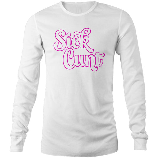 Sick Cunt Pink White AS Colour - Mens Long Sleeve T-Shirt