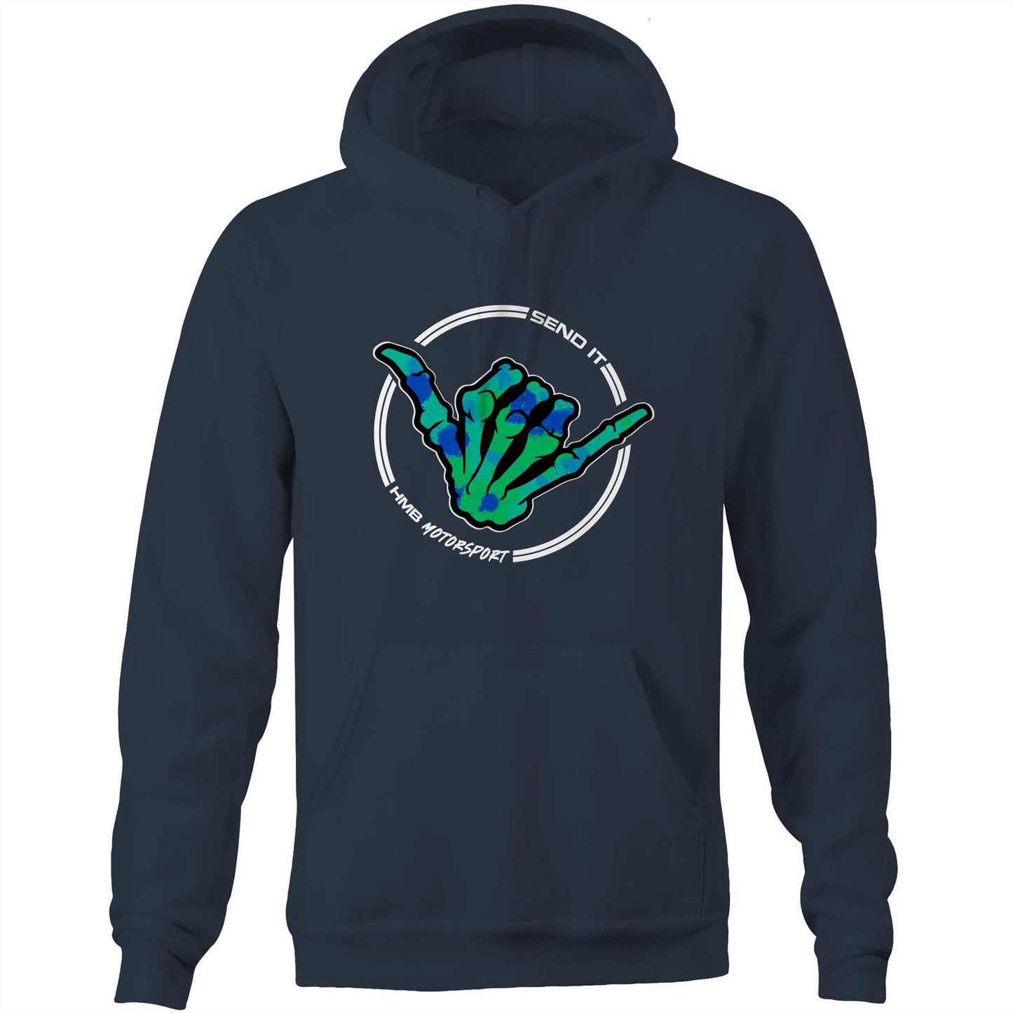 HMB Send It Green Blue AS Colour Stencil  Hoodie